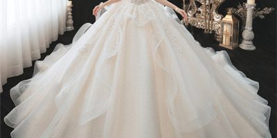 Atmosphere romantic lace tail wedding dress wholesale (3)